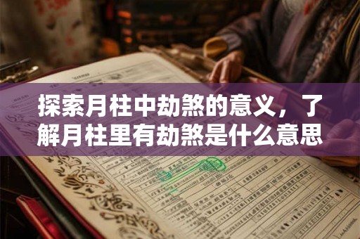 探索月柱中劫煞的意义，了解月柱里有劫煞是什么意思