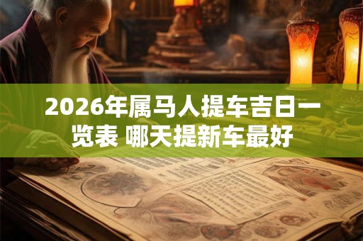 2026年属马人提车吉日一览表 哪天提新车最好