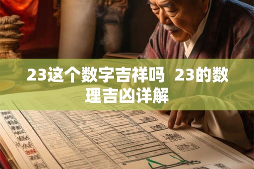 23这个数字吉祥吗  23的数理吉凶详解
