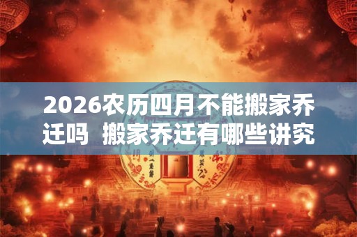 2026农历四月不能搬家乔迁吗  搬家乔迁有哪些讲究