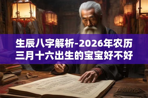 生辰八字解析-2026年农历三月十六出生的宝宝好不好