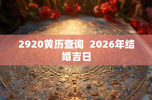 2920黄历查询 2026年结婚吉日 2920黄历查询 2026年结婚吉日