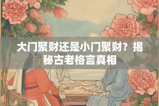 大门聚财还是小门聚财？揭秘古老格言真相