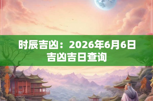时辰吉凶：2026年6月6日吉凶吉日查询