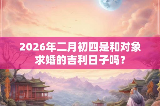 2026年二月初四是和对象求婚的吉利日子吗？