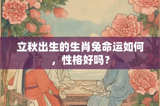 立秋出生的生肖兔命运如何，性格好吗？