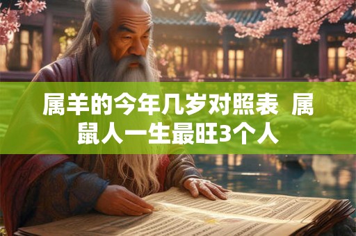 属羊的今年几岁对照表  属鼠人一生最旺3个人