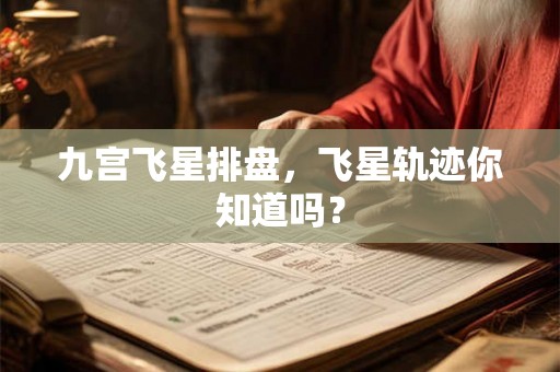 九宫飞星排盘，飞星轨迹你知道吗？