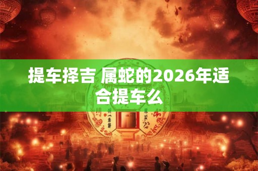 提车择吉 属蛇的2026年适合提车么