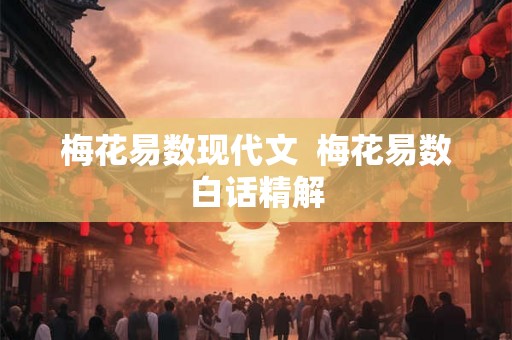 梅花易数现代文  梅花易数白话精解