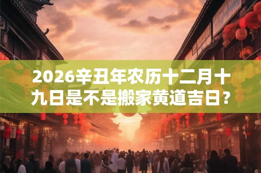 2026辛丑年农历十二月十九日是不是搬家黄道吉日？
