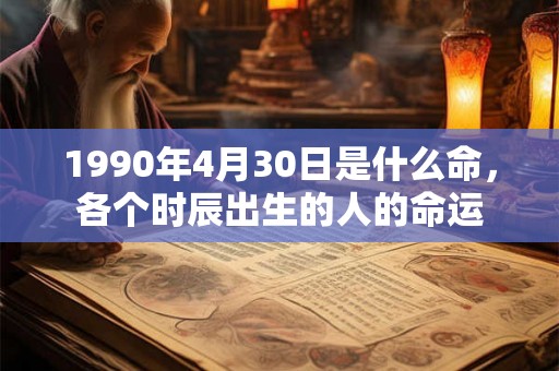 1990年4月30日是什么命，各个时辰出生的人的命运