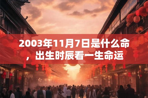 2003年11月7日是什么命，出生时辰看一生命运