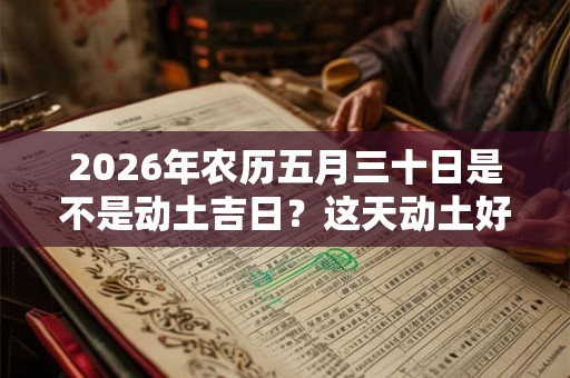 2026年农历五月三十日是不是动土吉日？这天动土好吗？