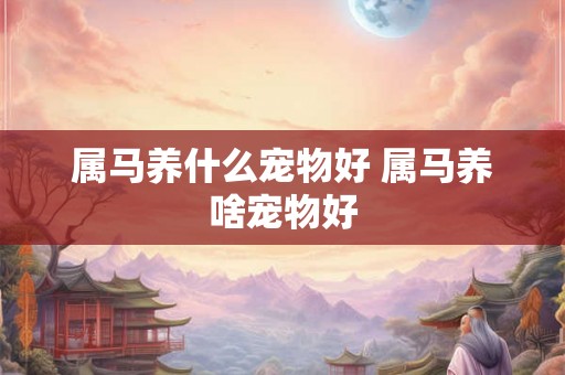 属马养什么宠物好 属马养啥宠物好 属马养什么宠物好 属马养啥宠物好