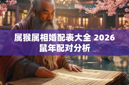属猴属相婚配表大全 2026鼠年配对分析