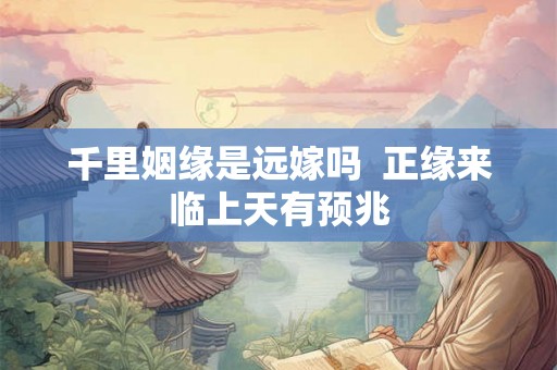 千里姻缘是远嫁吗  正缘来临上天有预兆