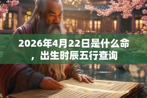 2026年4月22日是什么命，出生时辰五行查询