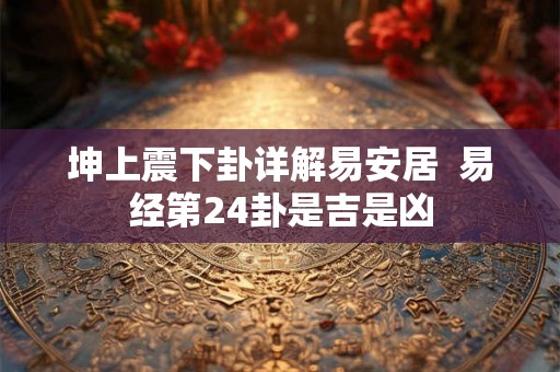 坤上震下卦详解易安居  易经第24卦是吉是凶
