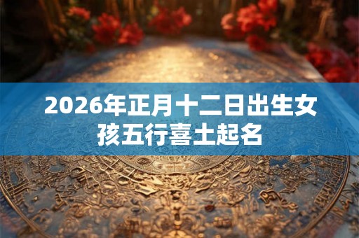 2026年正月十二日出生女孩五行喜土起名