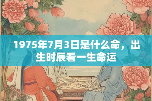 1975年7月3日是什么命，出生时辰看一生命运