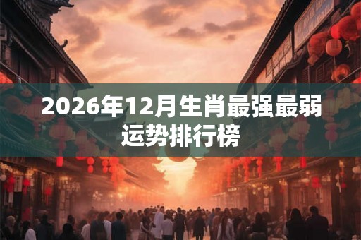 2026年12月生肖最强最弱运势排行榜