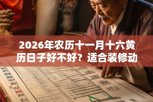 2026年农历十一月十六黄历日子好不好？适合装修动土吗？