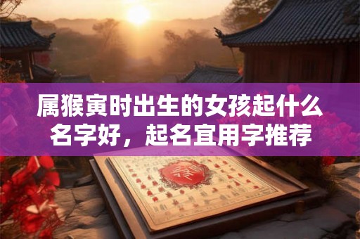 属猴寅时出生的女孩起什么名字好,起名宜用字推荐 属猴寅时出生的女孩起什么名字好,起名宜用字推荐