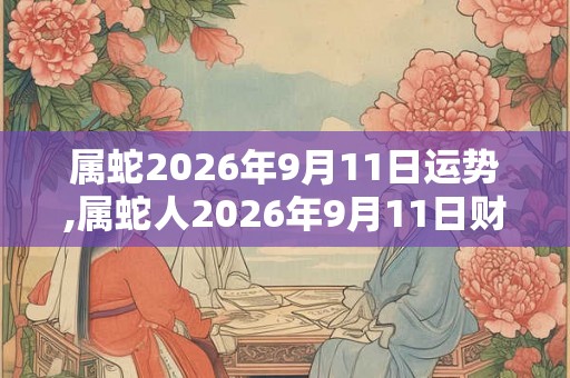 属蛇2026年9月11日运势,属蛇人2026年9月11日财运,生肖蛇2026年9月11日运势 属蛇2026年9月11日运势,属蛇人2026年9月11日财运,生肖蛇2026年9月11日运势