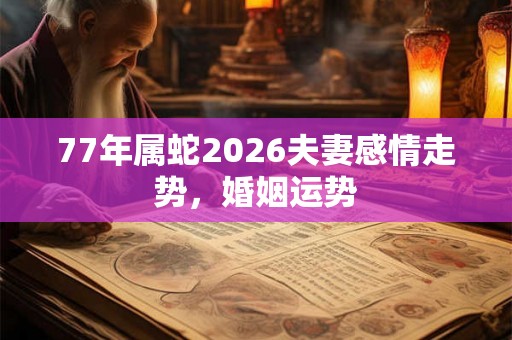 77年属蛇2026夫妻感情走势，婚姻运势
