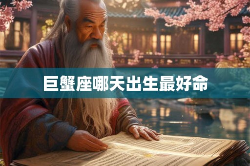 巨蟹座哪天出生最好命