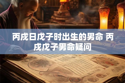 丙戌日戊子时出生的男命 丙戌戊子男命疑问