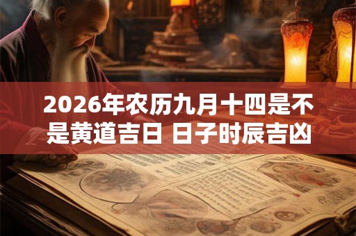 2026年农历九月十四是不是黄道吉日 日子时辰吉凶 2026年农历九月十四是不是黄道吉日 日子时辰吉凶