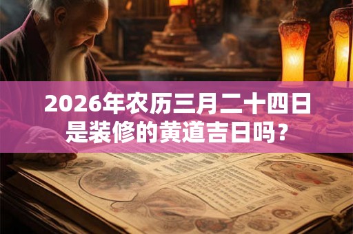 2026年农历三月二十四日是装修的黄道吉日吗? 2026年农历三月二十四日是装修的黄道吉日吗?