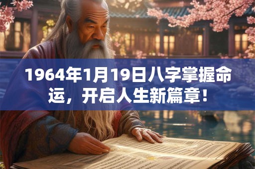 1964年1月19日八字掌握命运,开启人生新篇章! 1964年1月19日八字掌握命运,开启人生新篇章!