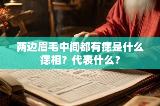 两边眉毛中间都有痣是什么痣相？代表什么？