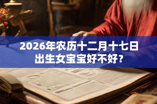2026年农历十二月十七日出生女宝宝好不好？