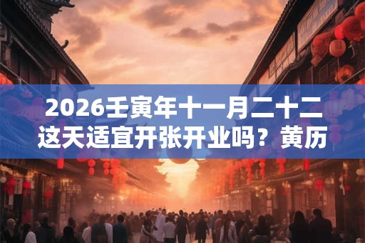 2026壬寅年十一月二十二这天适宜开张开业吗？黄历查询