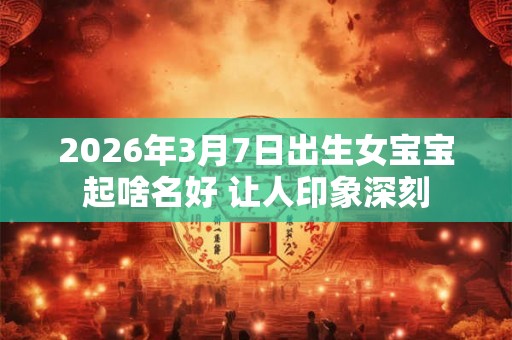 2026年3月7日出生女宝宝起啥名好 让人印象深刻