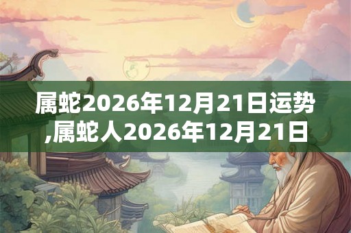 属蛇2026年12月21日运势,属蛇人2026年12月21日财运,生肖蛇2026年12月21日运势