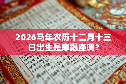 2026马年农历十二月十三日出生是摩羯座吗？