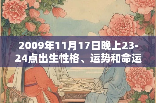2009年11月17日晚上23-24点出生性格、运势和命运