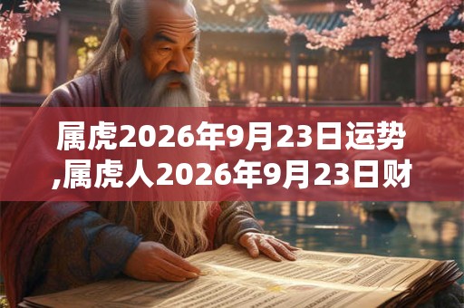 属虎2026年9月23日运势,属虎人2026年9月23日财运,生肖虎2026年9月23日运势