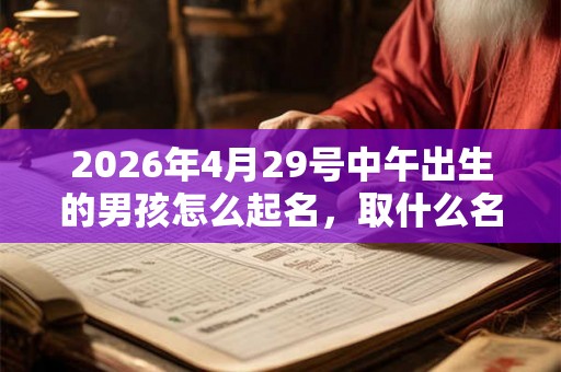 2026年4月29号中午出生的男孩怎么起名，取什么名字吉祥？