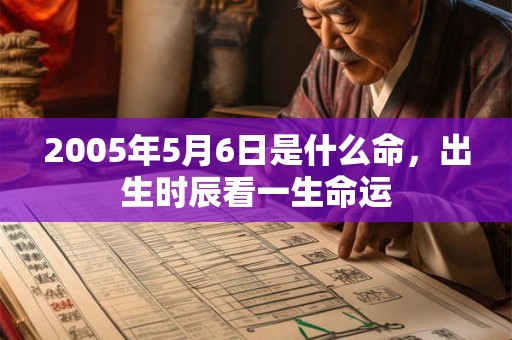 2005年5月6日是什么命，出生时辰看一生命运
