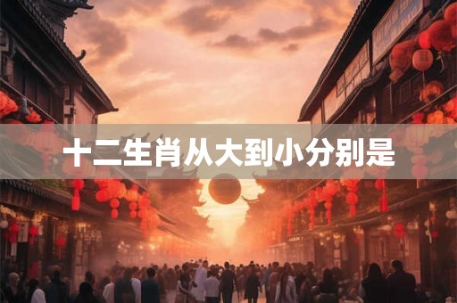 十二生肖从大到小分别是