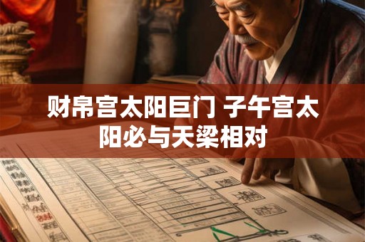 财帛宫太阳巨门 子午宫太阳必与天梁相对