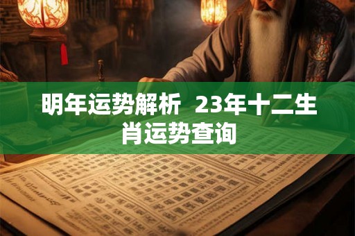 明年运势解析 23年十二生肖运势查询 明年运势解析 23年十二生肖运势查询