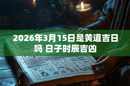 2026年3月15日是黄道吉日吗 日子时辰吉凶 2026年3月15日是黄道吉日吗 日子时辰吉凶