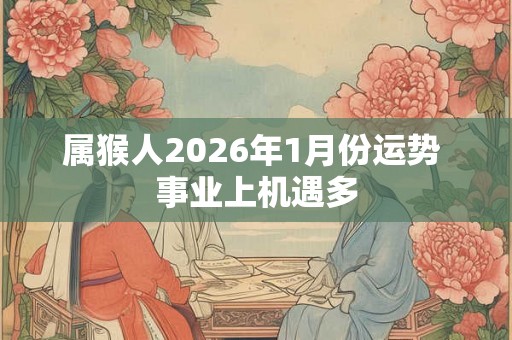 属猴人2026年1月份运势 事业上机遇多